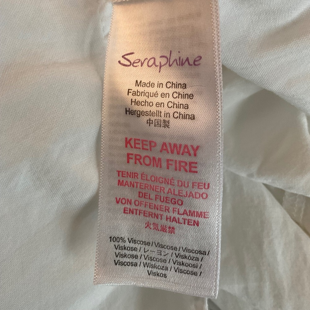 Seraphine Shirred Maternity Nursing Maxi Dress White Swiss Dot US 14 baby shower - Picture 11 of 12